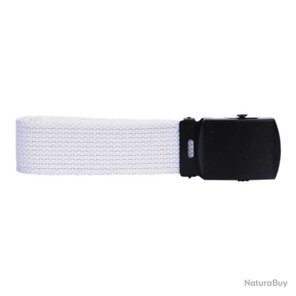 Ceinture toile 30mm avec boucle noire Blanc