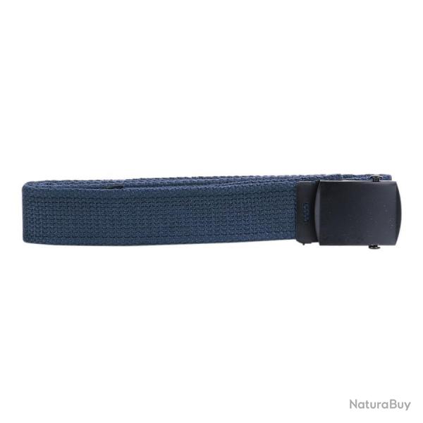 Ceinture toile 30mm avec boucle noire Bleu