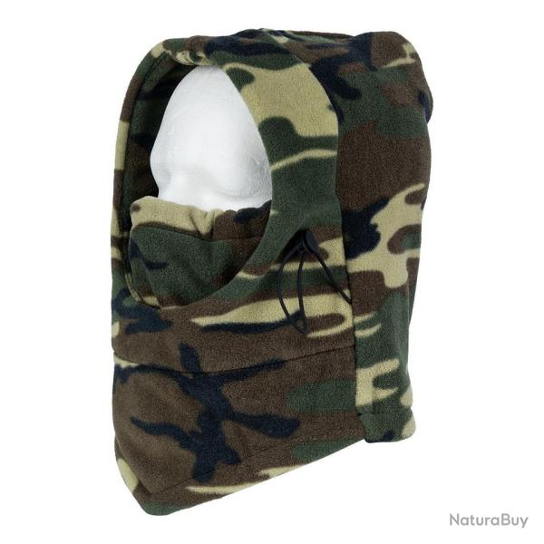Cagoule polaire grand froid ajustable Camouflage Woodland