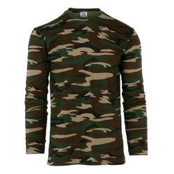 Tee shirt manches longues camouflage woodland
