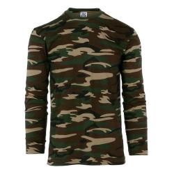 Tee shirt manches longues camouflage woodland