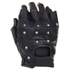 Mitaines en cuir clout&eacute;es