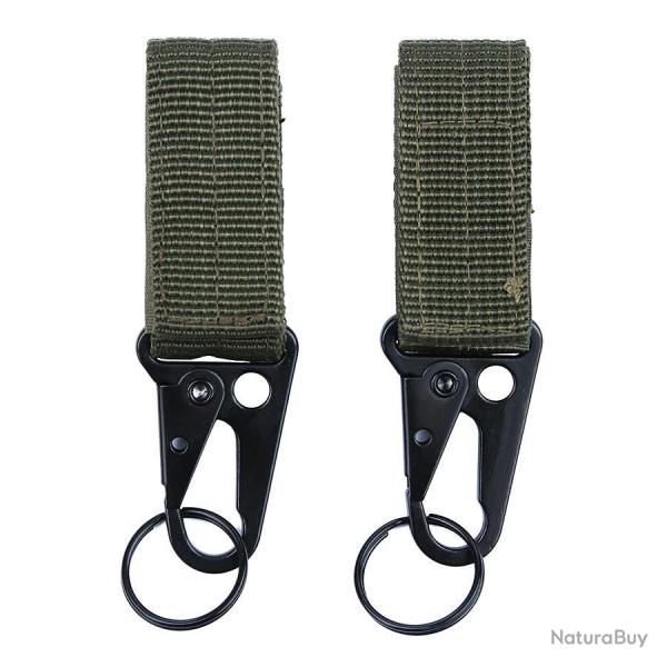 Pack de 2 Mousquetons avec Porte-Cl�s Kaki