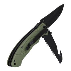 Couteau pliant Bushcraft Vert