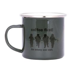 Tasse &eacute;maill&eacute;e Coffee First Vert