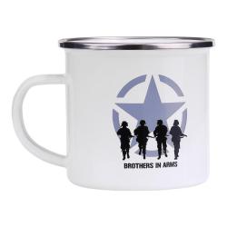 Tasse &eacute;maill&eacute;e Brothers in Arms Blanc