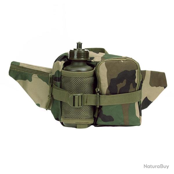 Sac de taille (ou banane) avec gourde Camouflage Woodland