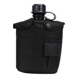 Gourde en plastique avec housse 1L Noir