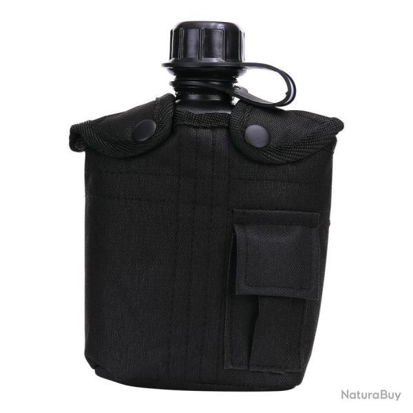 Gourde en plastique avec housse 1L Noir