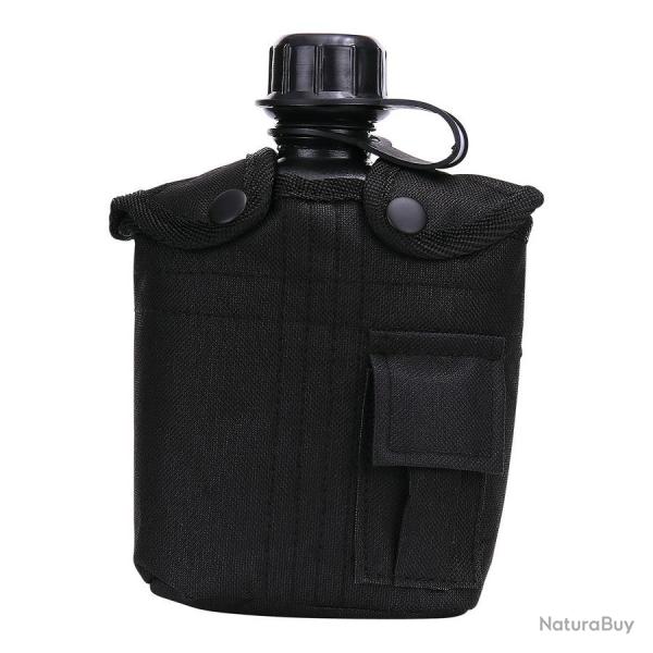 Gourde en plastique avec housse 1L Noir