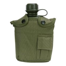 Gourde en plastique avec housse 1L Kaki