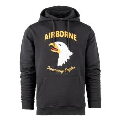 Sweat &agrave; capuche 101st Airborne Eagle Gris fonc&eacute;