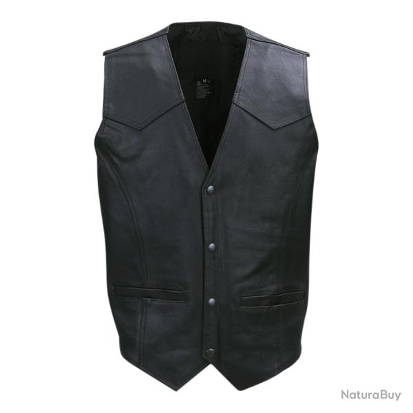 Gilet cuir intemporel L