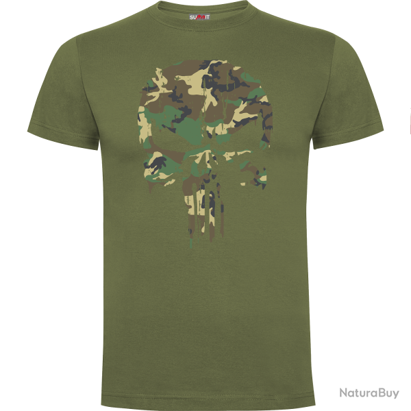 Tee shirt Punisher woodland Kaki