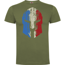 Tee shirt Spartan logo tricolore Kaki
