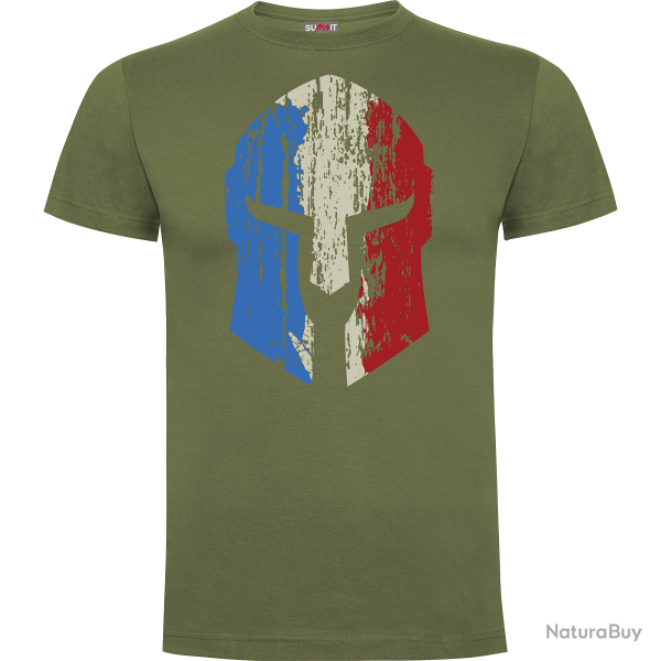 Tee shirt Spartan logo tricolore Kaki
