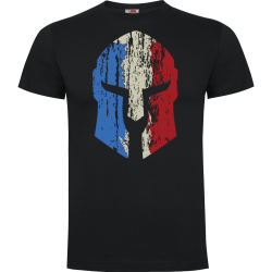 Tee shirt Spartan logo tricolore Noir