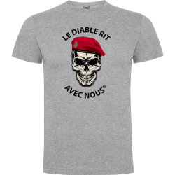 Tee shirt le diable rit avec nous Colo Gris chin&eacute;, S