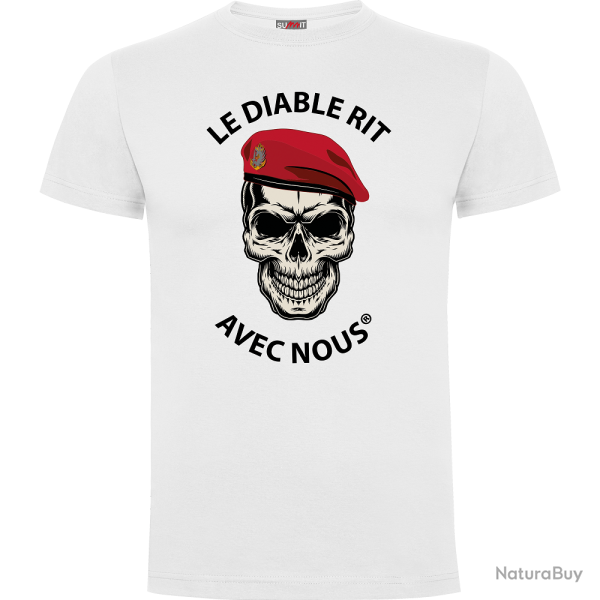 Tee shirt le diable rit avec nous Colo Blanc, 2XL