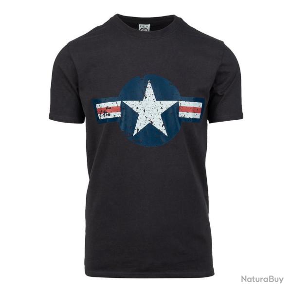Tee shirt Allied Star USAF WWII Gris fonc�
