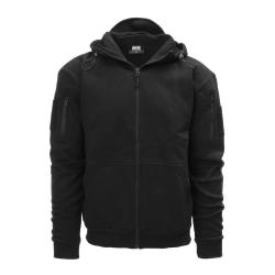 Sweat &agrave; capuche tactique avec zip Noir