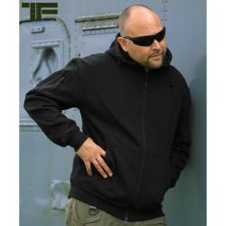 Sweat &agrave; capuche tactique avec zip Noir