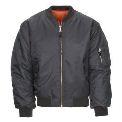 Blouson Bombers Aviateur MA1 gris m&eacute;tallis&eacute; L