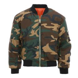 Blouson Bombers Aviateur MA1 Camouflage Camouflage Woodland