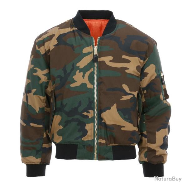 Blouson Bombers Aviateur MA1 Camouflage Camouflage Woodland