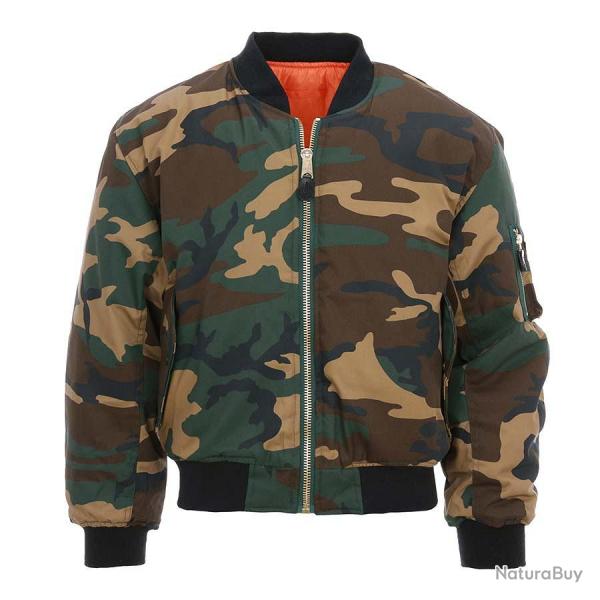 Blouson Bombers Aviateur MA1 Camouflage Camouflage Woodland