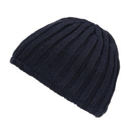 Bonnet tricot &eacute;pais doubl&eacute; polaire Marine