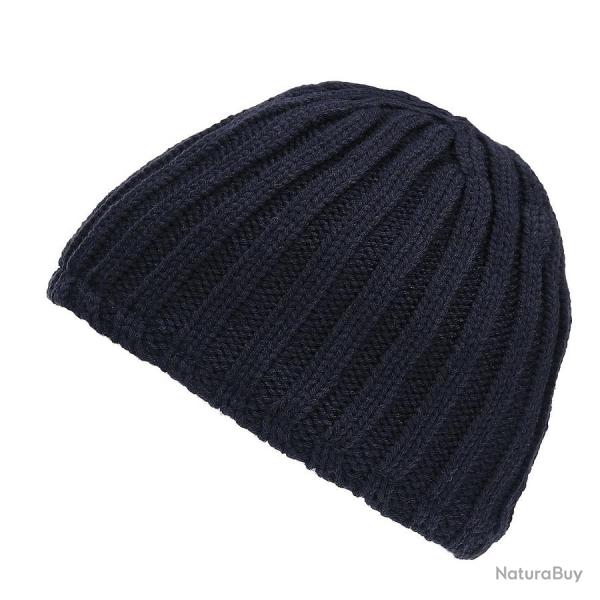Bonnet tricot �pais doubl� polaire Marine