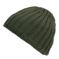 Bonnet tricot &eacute;pais doubl&eacute; polaire Kaki