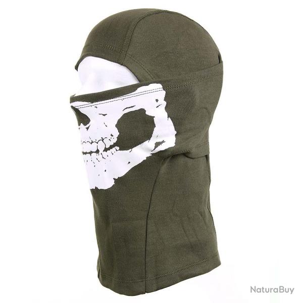 Cagoule 1 trou squelette Kaki