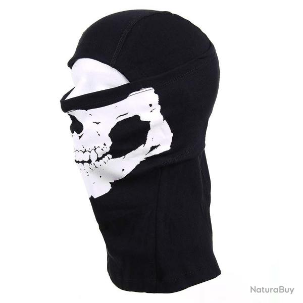 Cagoule 1 trou squelette Noir