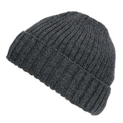 Bonnet tricot doubl&eacute; polaire Gris