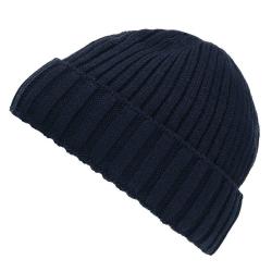 Bonnet tricot doubl&eacute; polaire Marine