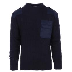 Pull OTAN acrylique & poche poitrine Marine, M