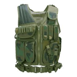 Gilet tactique pr&eacute;dator Camouflage Woodland