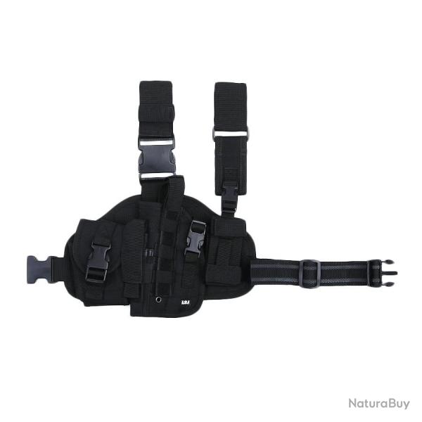 Holster molle de cuisse pour gaucher Noir