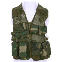 Gilet tactique enfant camoufl&eacute; Camouflage Woodland