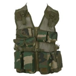 Gilet tactique enfant camoufl&eacute; Camouflage Woodland