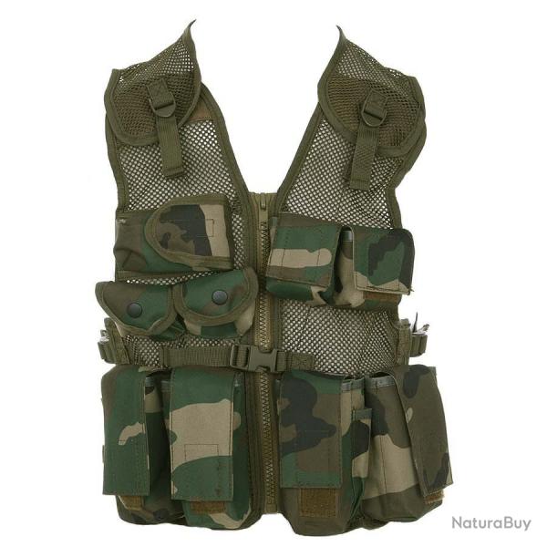 Gilet tactique enfant camoufl� Camouflage Woodland