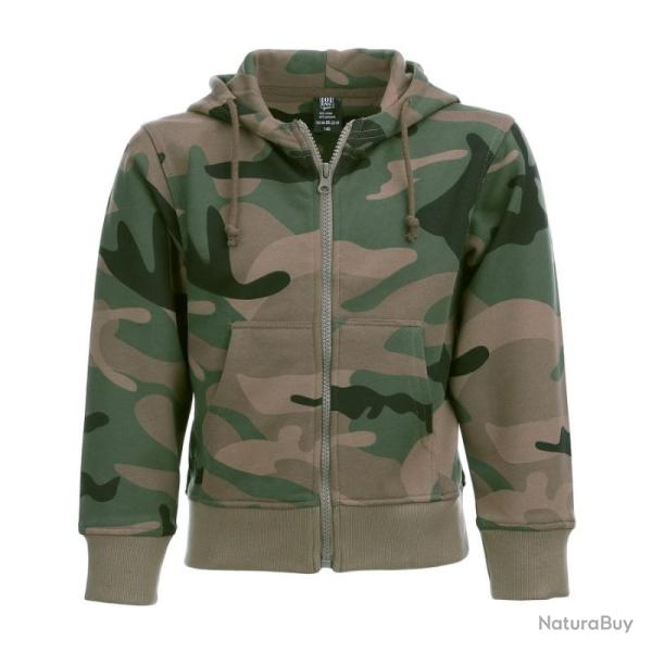 Sweat � capuche enfant Camouflage Woodland, 152 (11-12ans)
