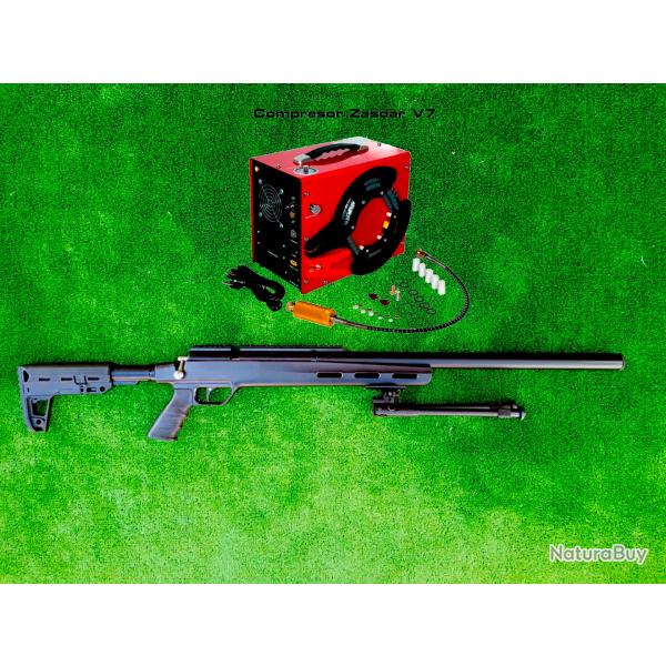 CARABINE ARCEA-SNOWPEAK M30C NOIR PCP, Calibre 5,5 mm, 19,9 Joules + B�pode + COMPRESSEUR