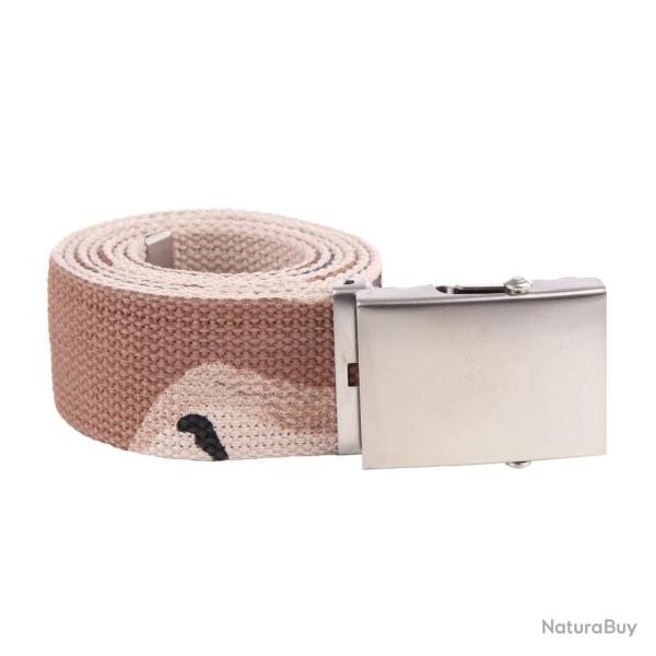 Ceinture toile 40mm avec boucle chrom�e Camouflage D�sert 6clr