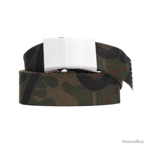 Ceinture toile 40mm avec boucle chrom�e Camouflage Woodland