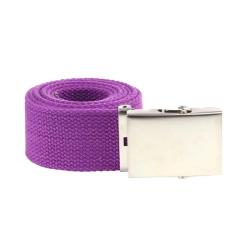 Ceinture toile 40mm avec boucle chrom&eacute;e Violet