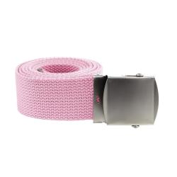 Ceinture toile 40mm avec boucle chrom&eacute;e Rose