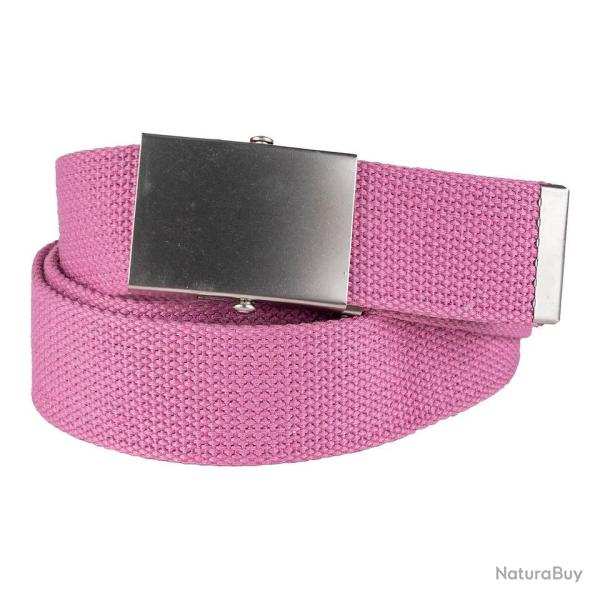 Ceinture toile 40mm avec boucle chrom�e Rose
